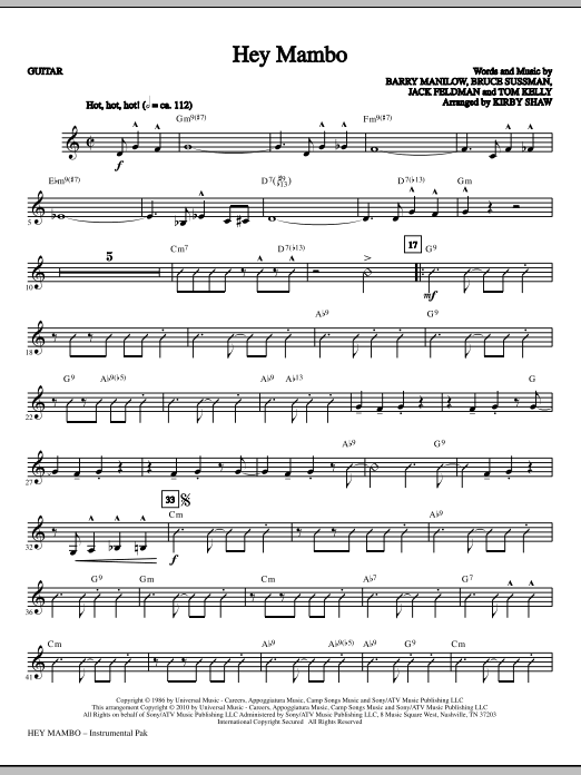 Kirby Shaw Hey Mambo - Guitar sheet music notes and chords. Download Printable PDF.