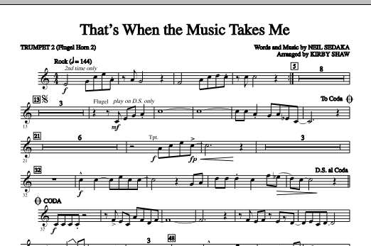 Kirby Shaw That's When The Music Takes Me - Bb Trumpet 2 sheet music notes and chords. Download Printable PDF.