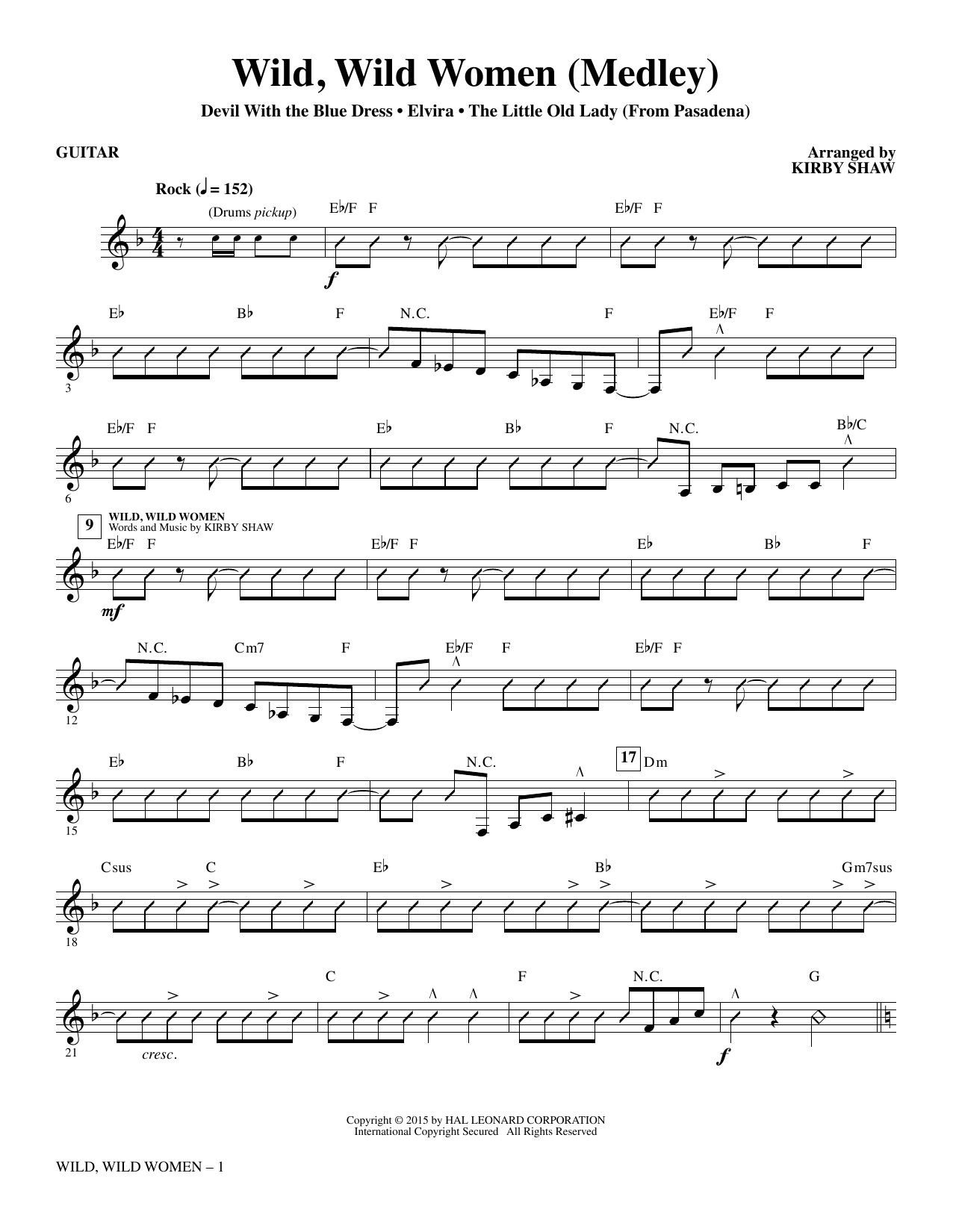 Kirby Shaw Wild, Wild Women - Guitar sheet music notes and chords. Download Printable PDF.