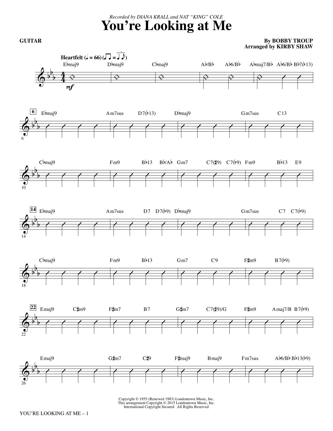 Kirby Shaw You're Looking At Me - Guitar sheet music notes and chords. Download Printable PDF.