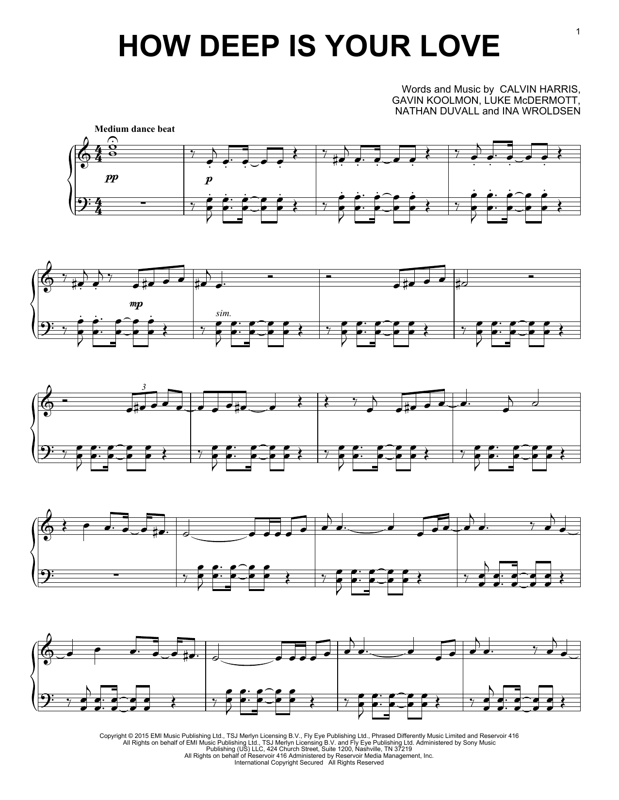 Kiris Houston How Deep Is Your Love (from the Netflix series Bridgerton) sheet music notes and chords arranged for Piano Solo