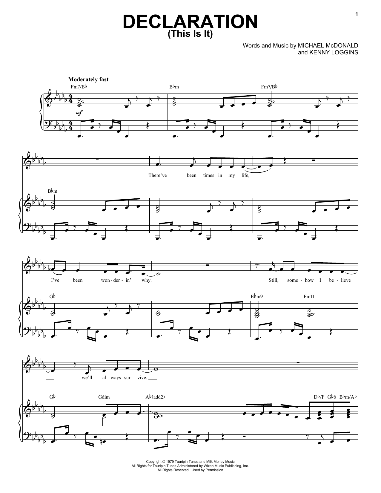 Kirk Franklin Declaration (This Is It) sheet music notes and chords arranged for Piano & Vocal