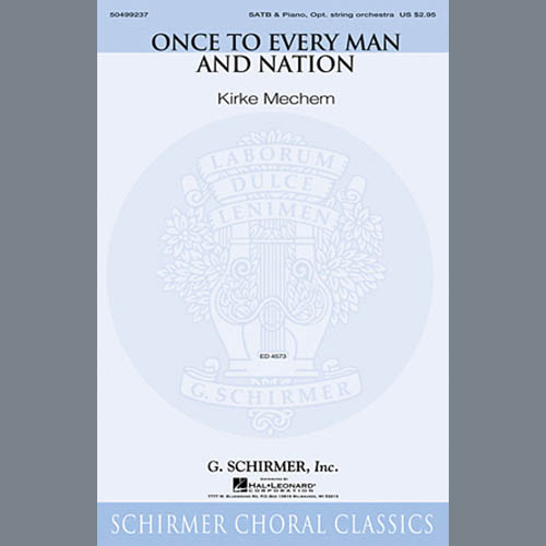 Easily Download Kirke Mechem Printable PDF piano music notes, guitar tabs for  SATB Choir. Transpose or transcribe this score in no time - Learn how to play song progression.