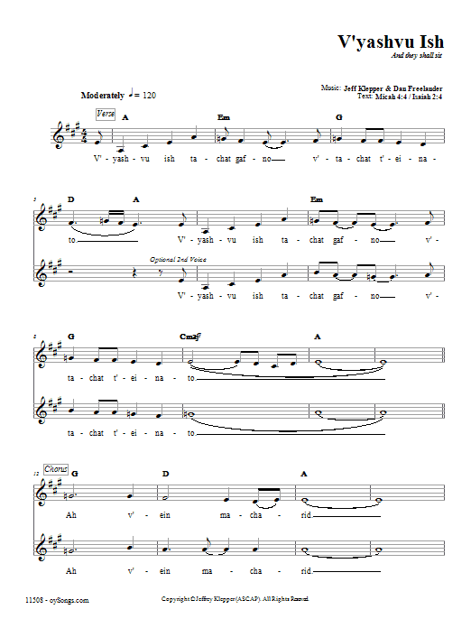 Kol B'seder V'yashvu Ish sheet music notes and chords arranged for Lead Sheet / Fake Book