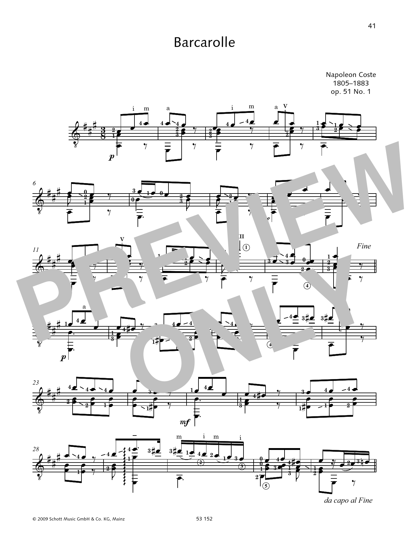 Konrad Ragossnig Barcarolle sheet music notes and chords arranged for Solo Guitar