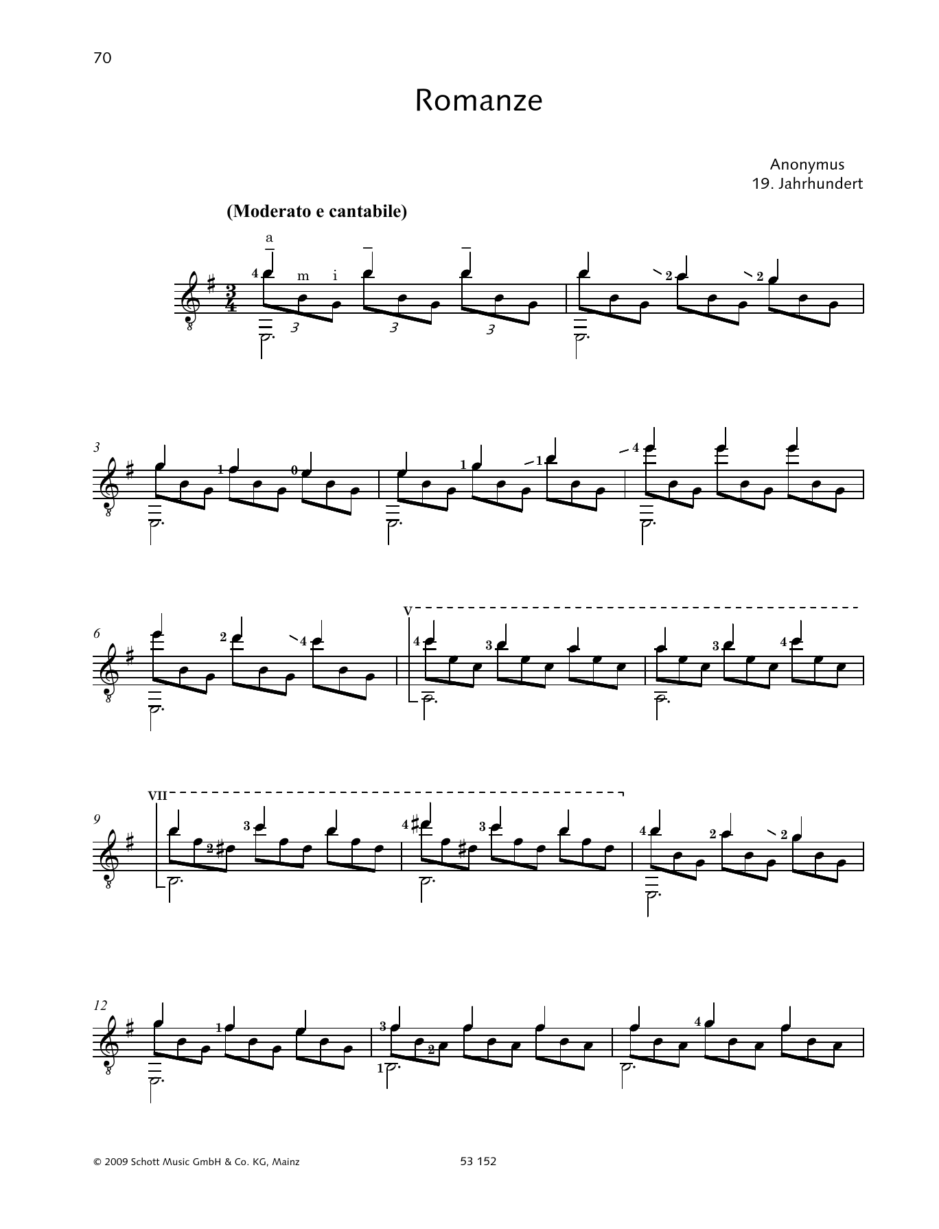 Konrad Ragossnig Romanze sheet music notes and chords arranged for Solo Guitar