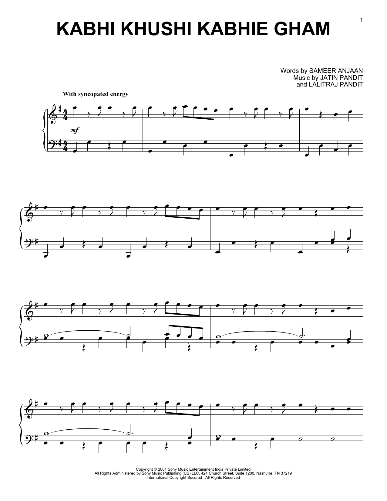Kris Bowers Kabhi Khushi Kabhie Gham (from the Netflix series Bridgerton) sheet music notes and chords arranged for Piano Solo