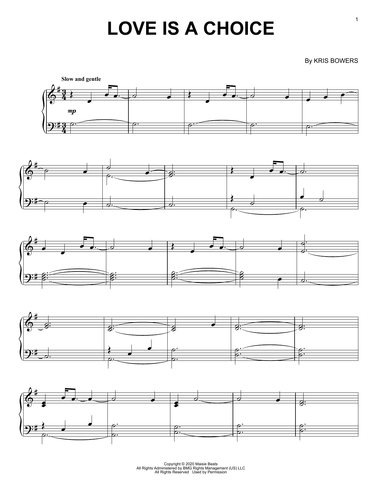 Kris Bowers Love Is A Choice (from the Netflix series Bridgerton) sheet music notes and chords arranged for Piano Solo