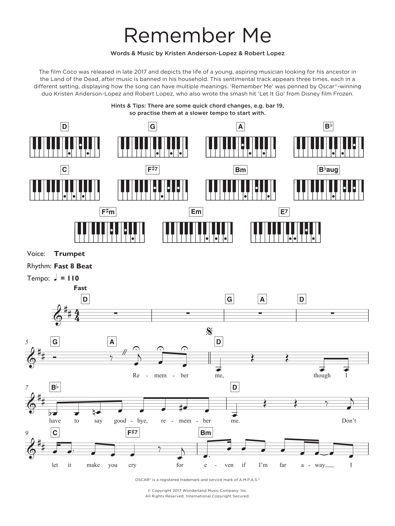 Kristen Anderson-Lopez & Robert Lopez Remember Me (Ernesto de la Cruz) (from Coco) sheet music notes and chords arranged for Clarinet Duet