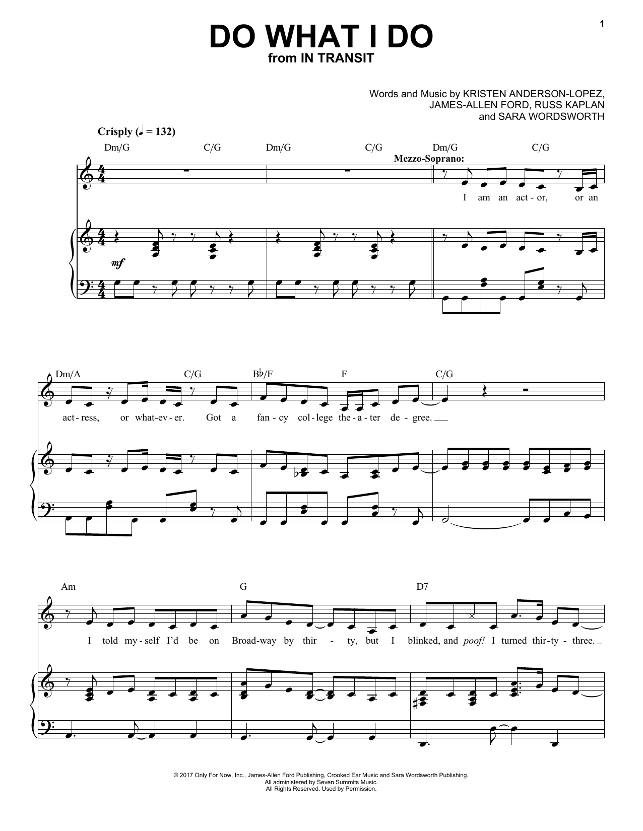 Kristen Anderson-Lopez Do What I Do sheet music notes and chords arranged for Piano, Vocal & Guitar Chords (Right-Hand Melody)