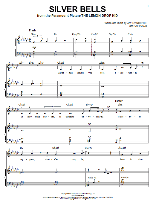 Kristen Chenoweth Silver Bells sheet music notes and chords arranged for Piano & Vocal