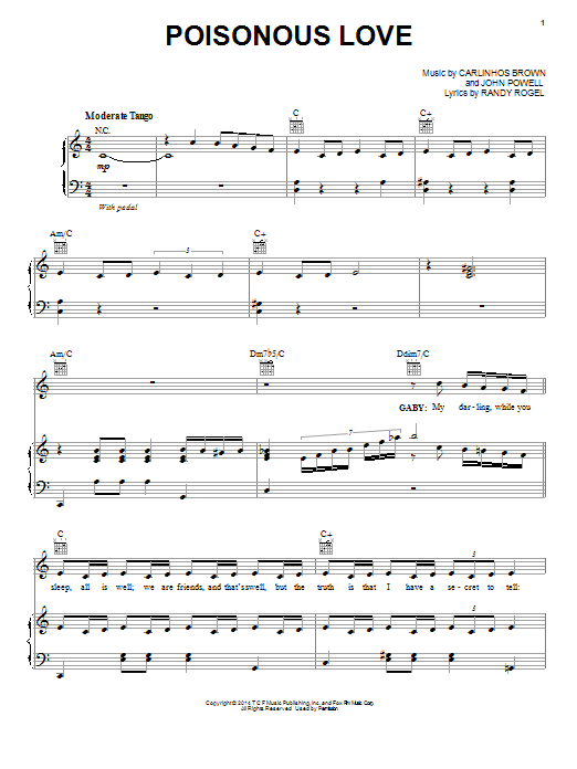 Kristin Chenoweth Poisonous Love sheet music notes and chords arranged for Piano, Vocal & Guitar Chords (Right-Hand Melody)