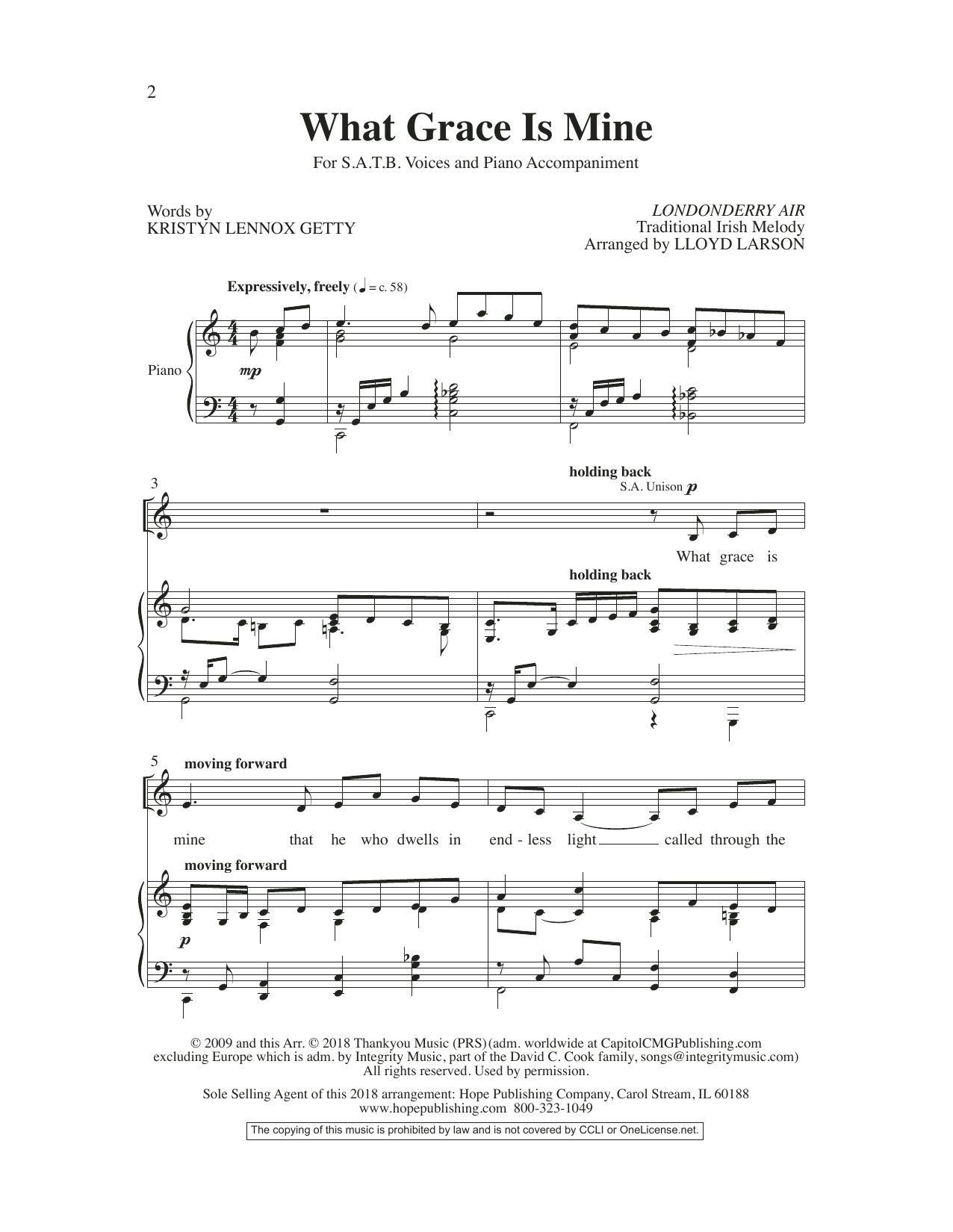 Kristyn Lennox Getty What Grace Is Mine sheet music notes and chords arranged for SATB Choir