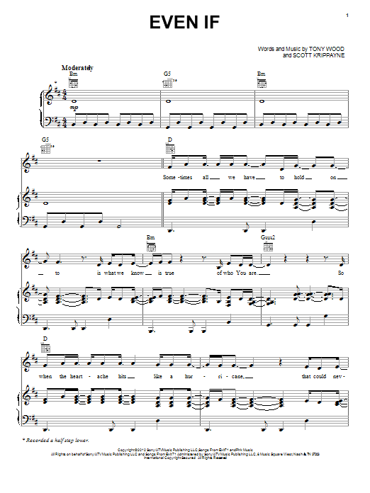 Kutless Even If sheet music notes and chords arranged for Easy Guitar Tab