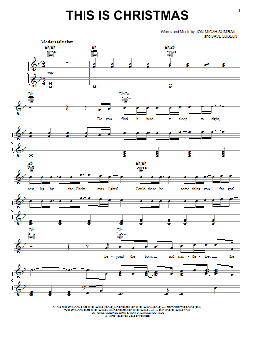 Kutless This Is Christmas sheet music notes and chords arranged for Piano, Vocal & Guitar Chords (Right-Hand Melody)