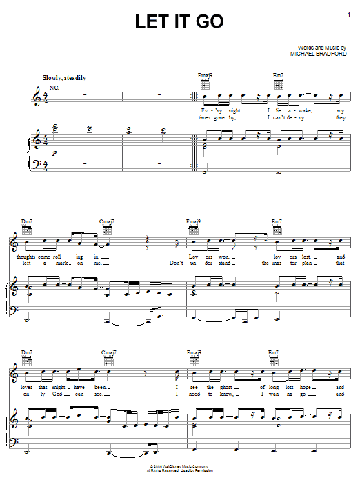 Kyle Let It Go sheet music notes and chords arranged for Piano, Vocal & Guitar Chords (Right-Hand Melody)