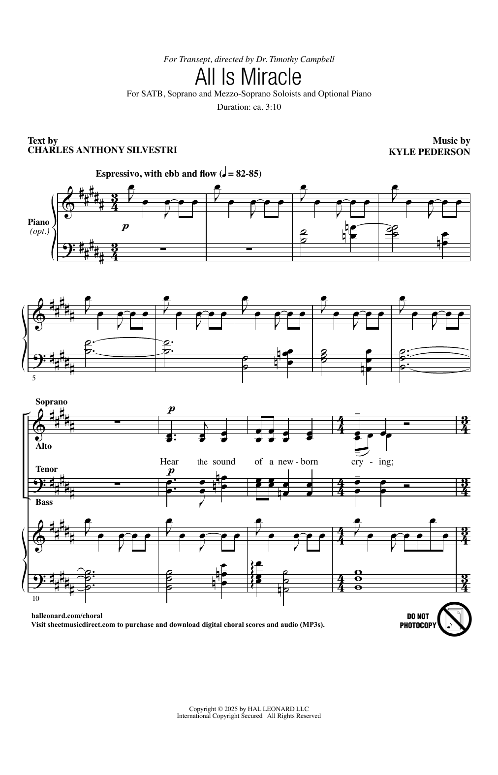 Kyle Pederson All Is Miracle sheet music notes and chords arranged for SATB Choir