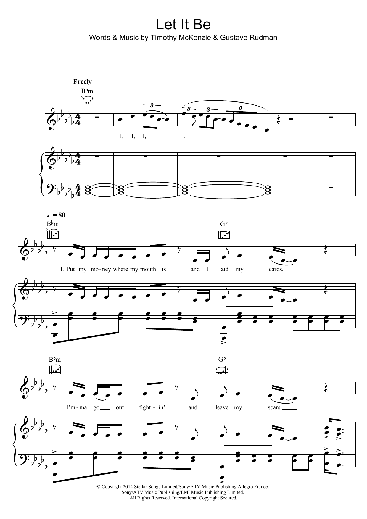 Labrinth Let It Be sheet music notes and chords arranged for Piano, Vocal & Guitar Chords