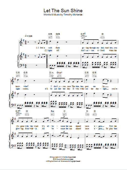 Labrinth Let The Sun Shine sheet music notes and chords arranged for Piano, Vocal & Guitar Chords