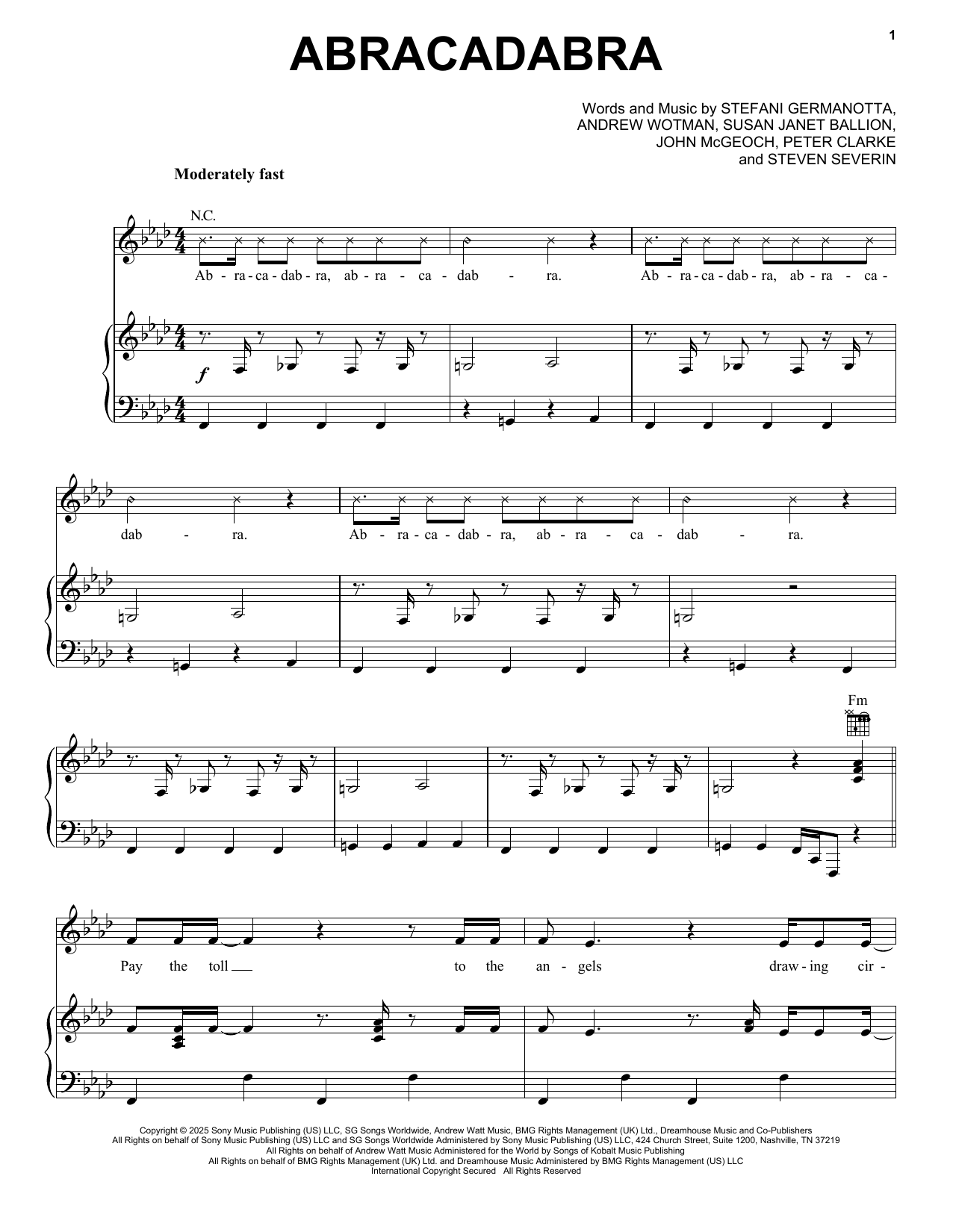 Lady Gaga Abracadabra sheet music notes and chords arranged for Super Easy Piano