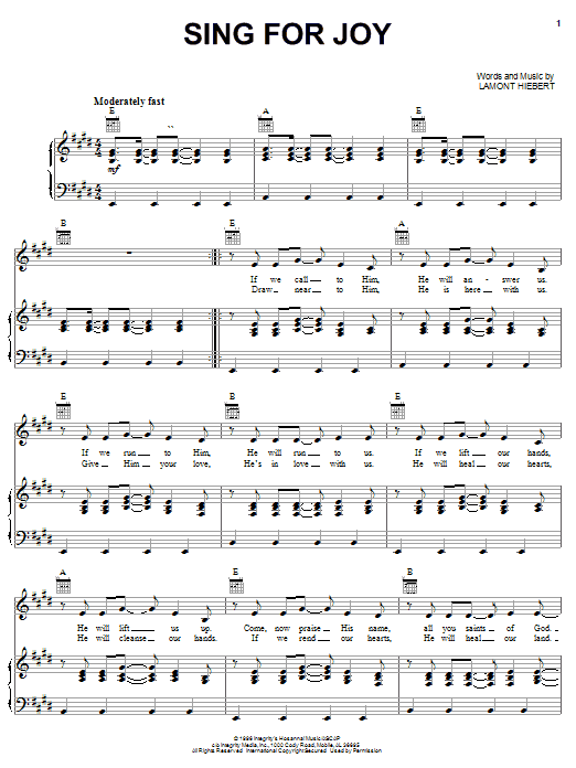 Lamont Hiebert Sing For Joy sheet music notes and chords. Download Printable PDF.