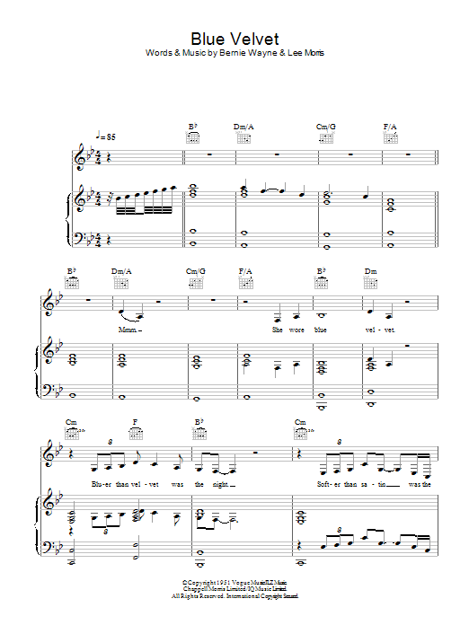 Lana Del Rey Blue Velvet sheet music notes and chords arranged for Piano, Vocal & Guitar Chords
