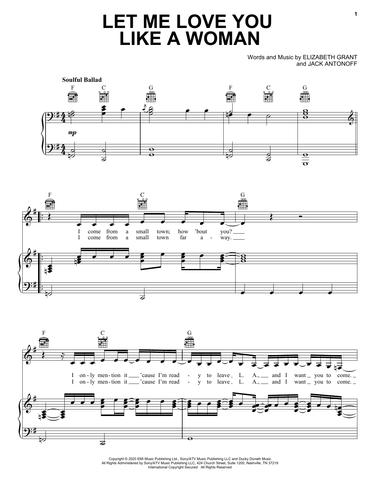 Lana Del Rey Let Me Love You Like A Woman sheet music notes and chords arranged for Piano, Vocal & Guitar Chords (Right-Hand Melody)