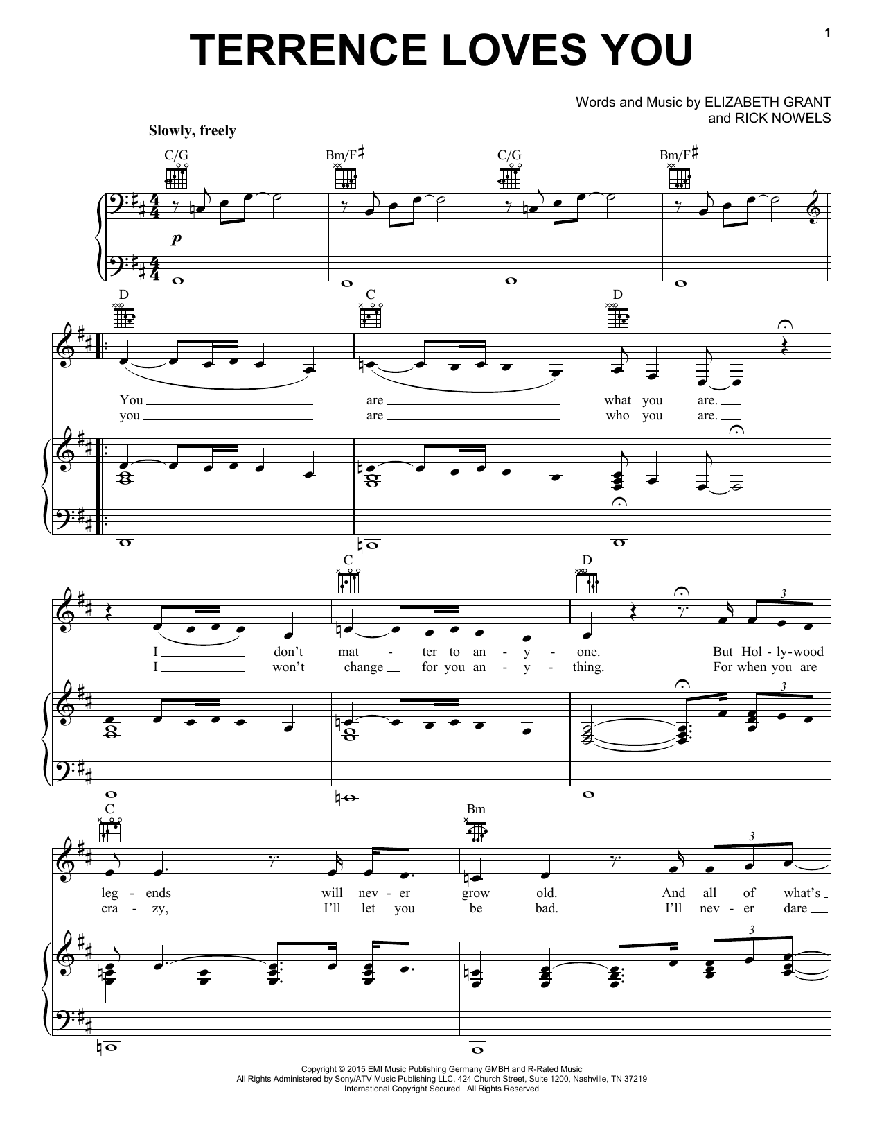 Lana Del Rey Terrence Loves You sheet music notes and chords arranged for Piano, Vocal & Guitar Chords (Right-Hand Melody)
