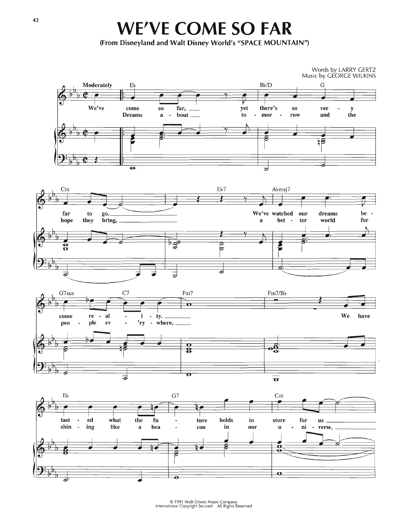Larry Gertz We've Come So Far sheet music notes and chords arranged for Piano, Vocal & Guitar Chords (Right-Hand Melody)