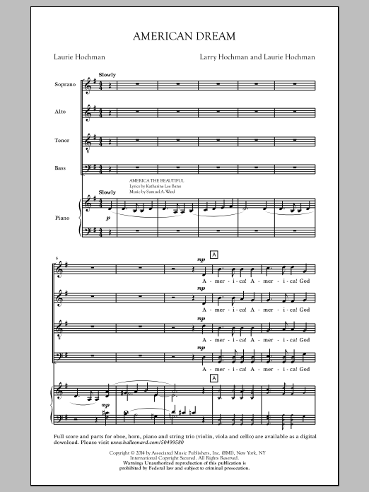 Larry Hochman American Dream sheet music notes and chords arranged for SATB Choir