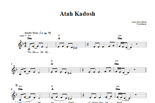 Larry Karol Atah Kadosh sheet music notes and chords arranged for Lead Sheet / Fake Book