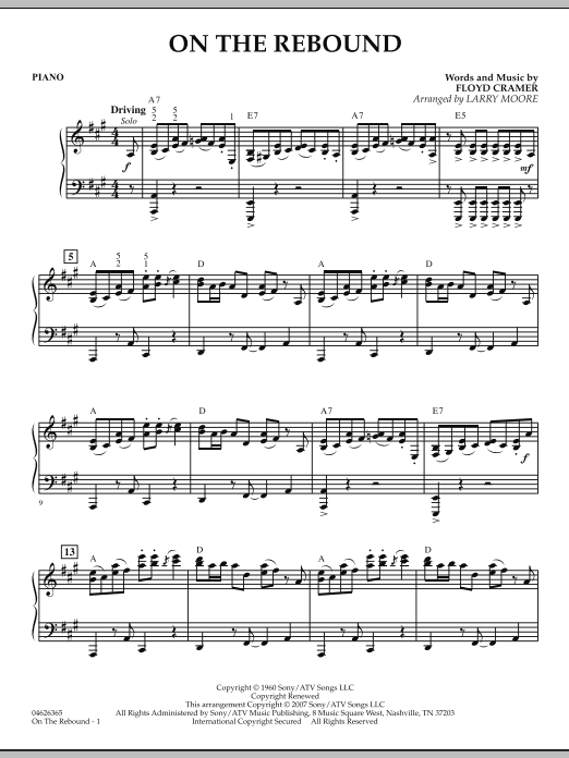 Larry Moore On the Rebound - Piano sheet music notes and chords arranged for Orchestra