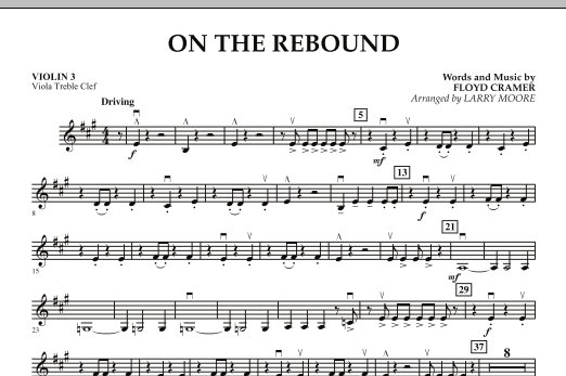 Larry Moore On the Rebound - Violin 3 (Viola Treble Clef) sheet music notes and chords arranged for Orchestra