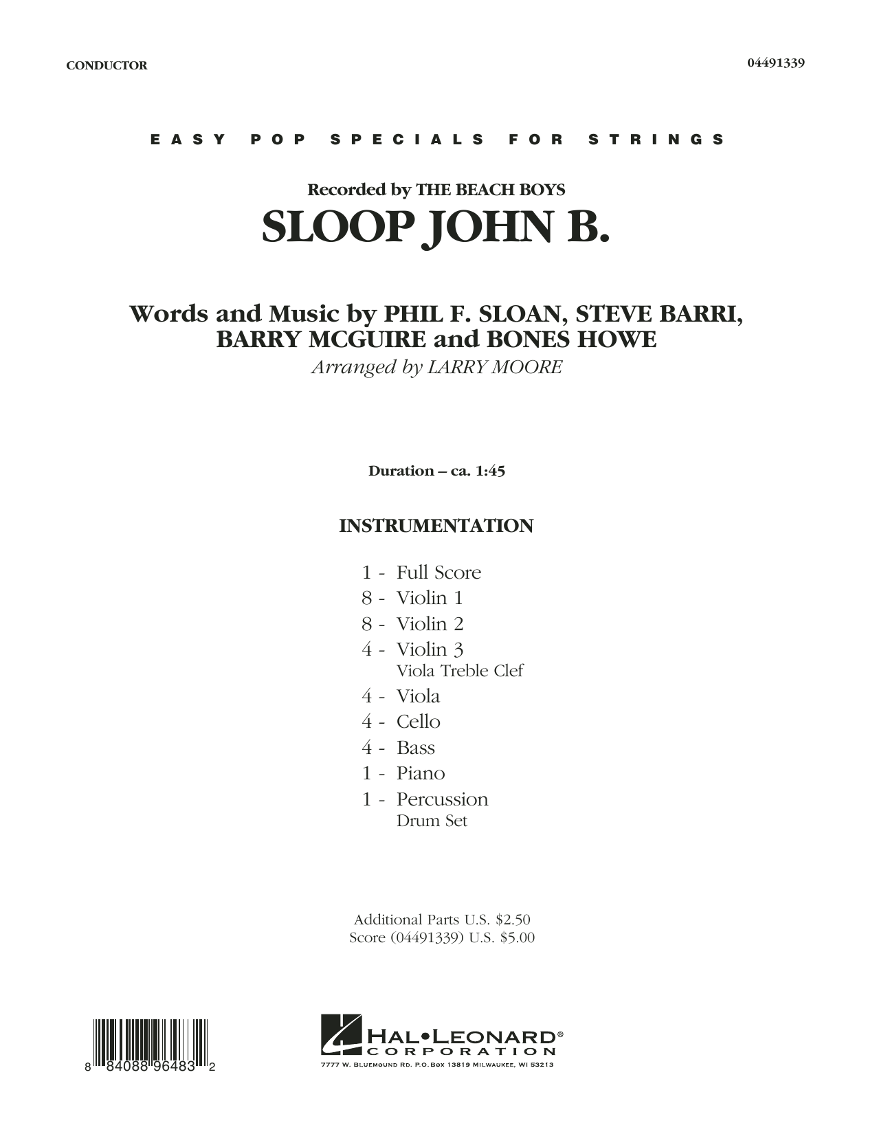 Larry Moore Sloop John B - Conductor Score (Full Score) sheet music notes and chords arranged for Orchestra