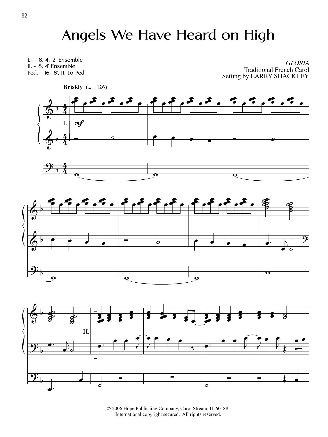Larry Shackley Angels We Have Heard on High sheet music notes and chords arranged for Organ