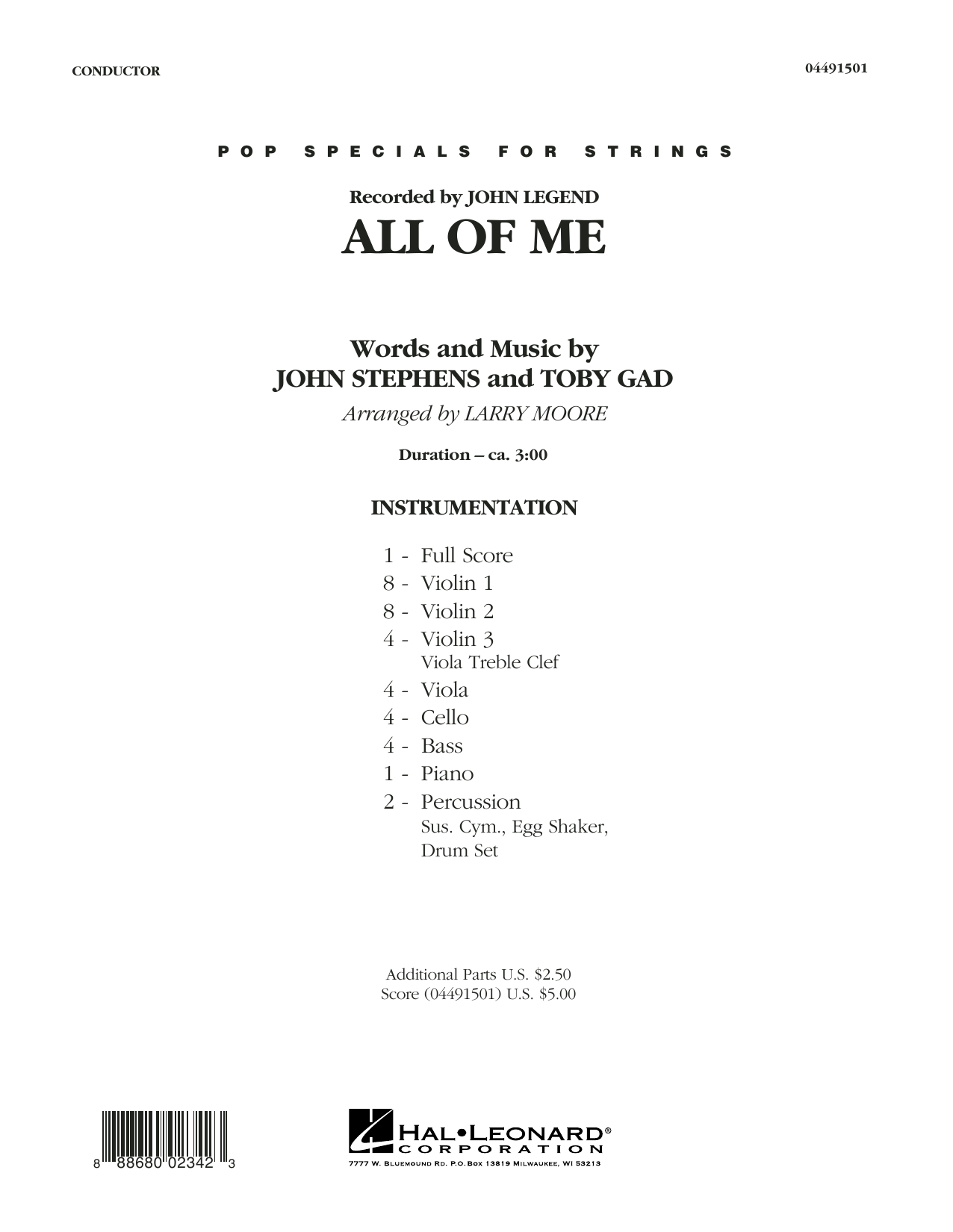 Larry Moore All of Me - Conductor Score (Full Score) sheet music notes and chords arranged for Orchestra
