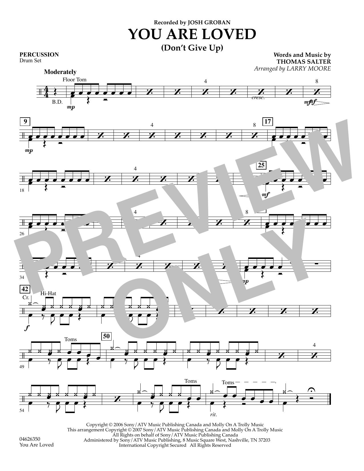 Larry Moore You Are Loved (Don't Give Up) - Piano sheet music notes and chords arranged for Orchestra