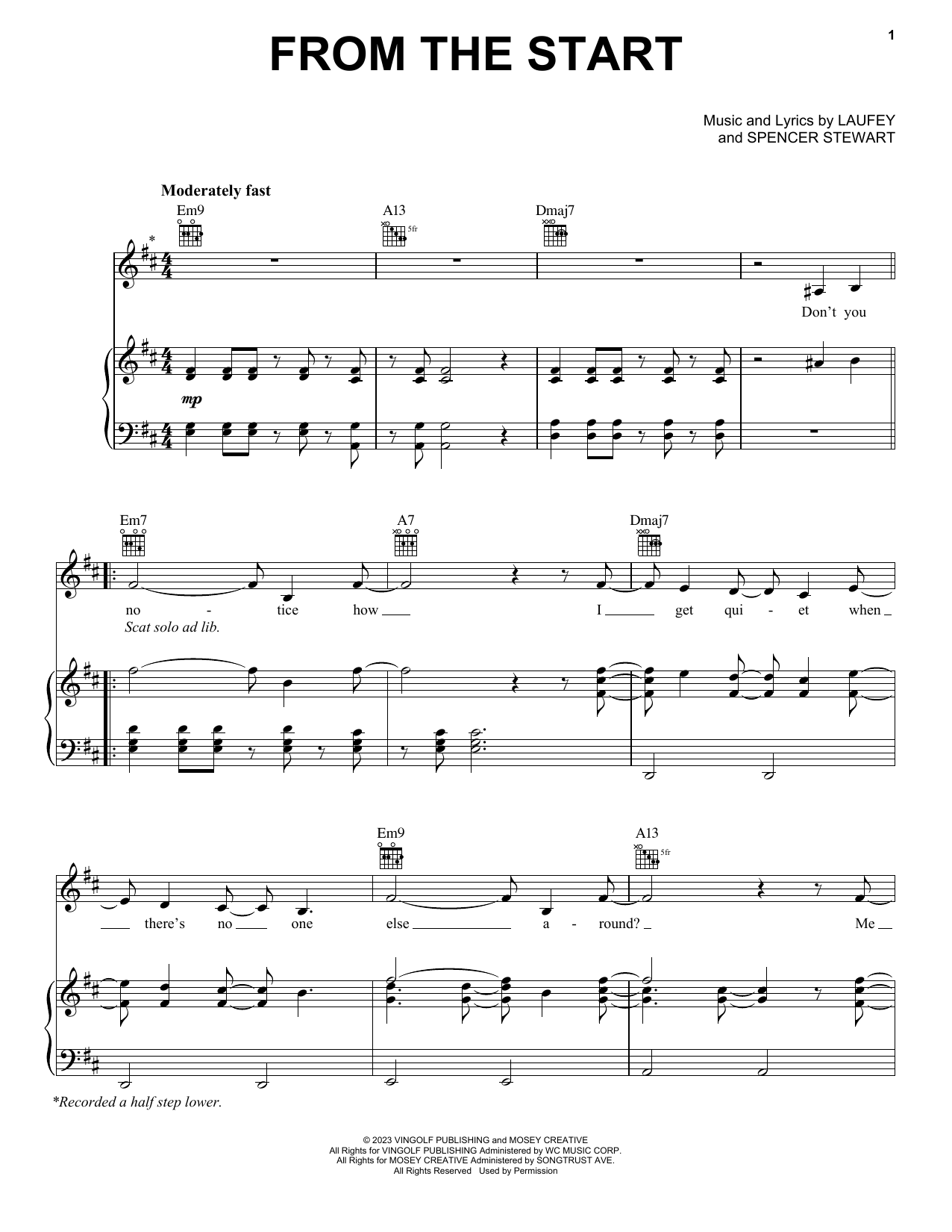 Laufey From The Start sheet music notes and chords arranged for Viola Solo
