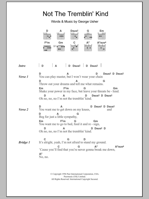 Laura Cantrell Not The Tremblin' Kind sheet music notes and chords arranged for Guitar Chords/Lyrics