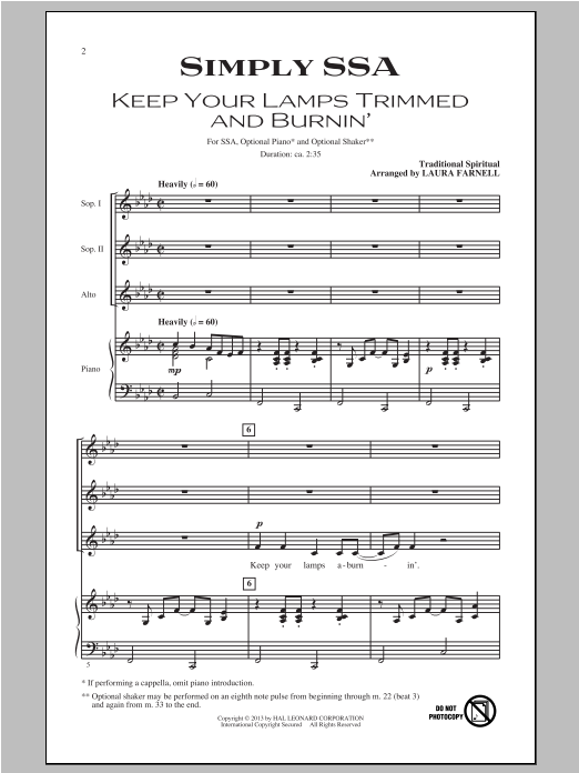 Laura Farnell Simply SSA (Four Songs For Treble Chorus) sheet music notes and chords arranged for SSA Choir