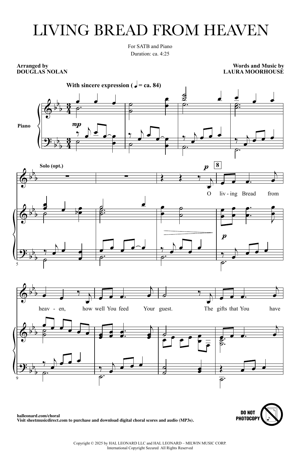 Laura Moorhouse Living Bread From Heaven sheet music notes and chords arranged for SATB Choir