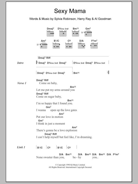 Laura Nyro Sexy Mama sheet music notes and chords arranged for Guitar Chords/Lyrics