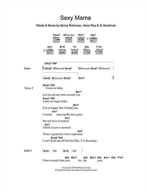 Laura Nyro Sexy Mama sheet music notes and chords arranged for Guitar Chords/Lyrics