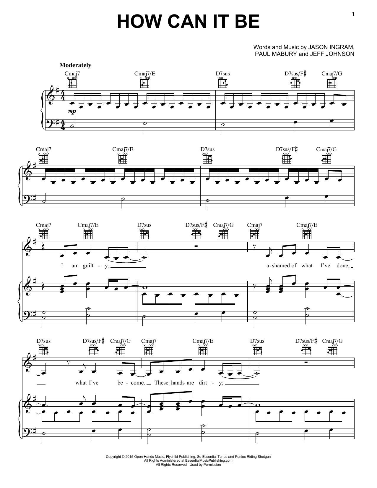 Lauren Daigle How Can It Be? sheet music notes and chords arranged for Piano, Vocal & Guitar Chords (Right-Hand Melody)