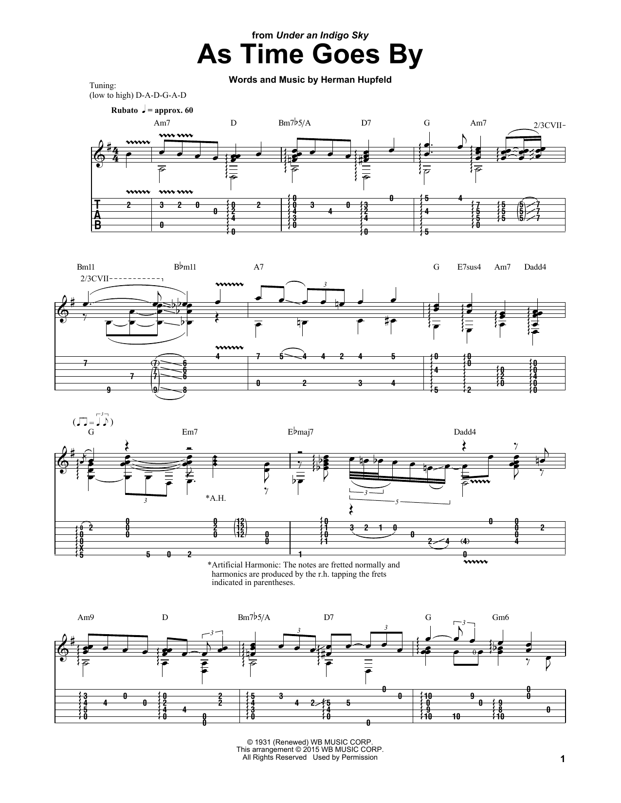 Laurence Juber As Time Goes By sheet music notes and chords arranged for Solo Guitar