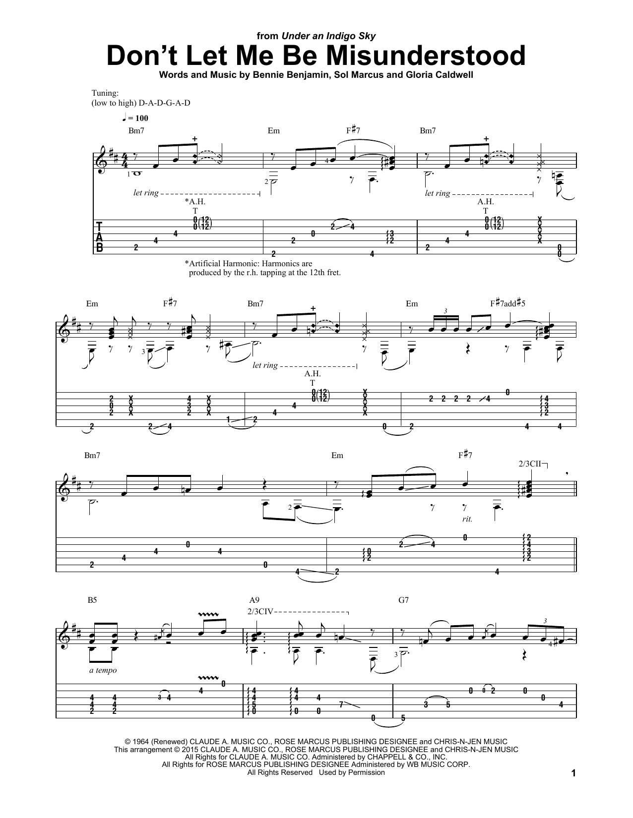 Laurence Juber Don't Let Me Be Misunderstood sheet music notes and chords arranged for Solo Guitar