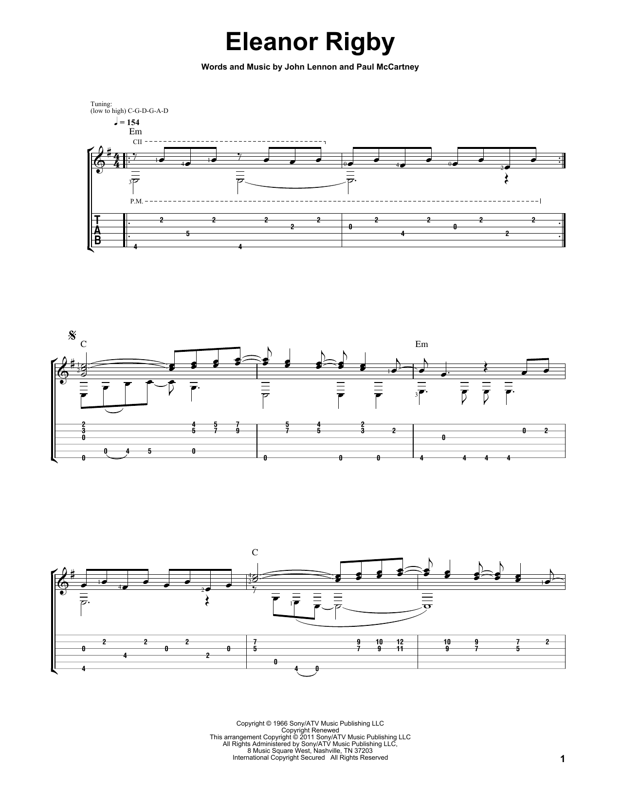 Laurence Juber Eleanor Rigby sheet music notes and chords arranged for Solo Guitar