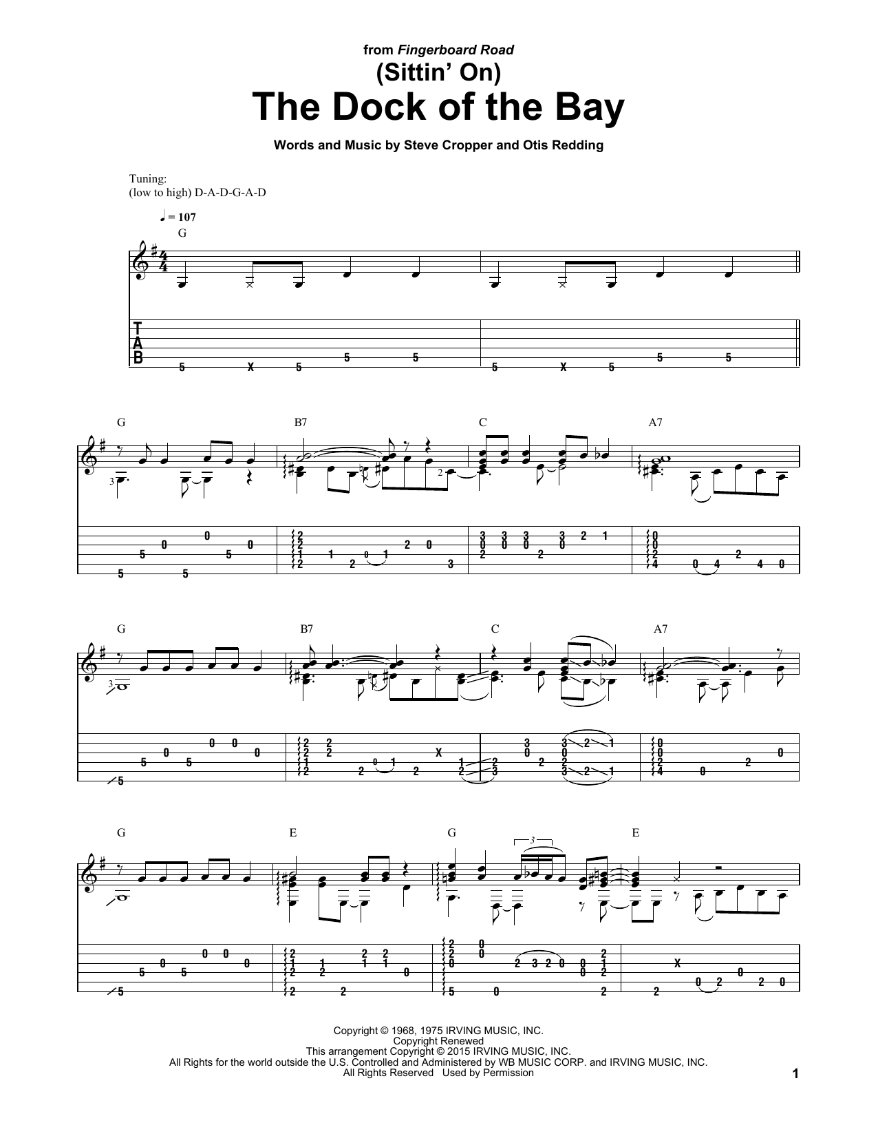 Laurence Juber (Sittin' On) The Dock Of The Bay sheet music notes and chords arranged for Solo Guitar