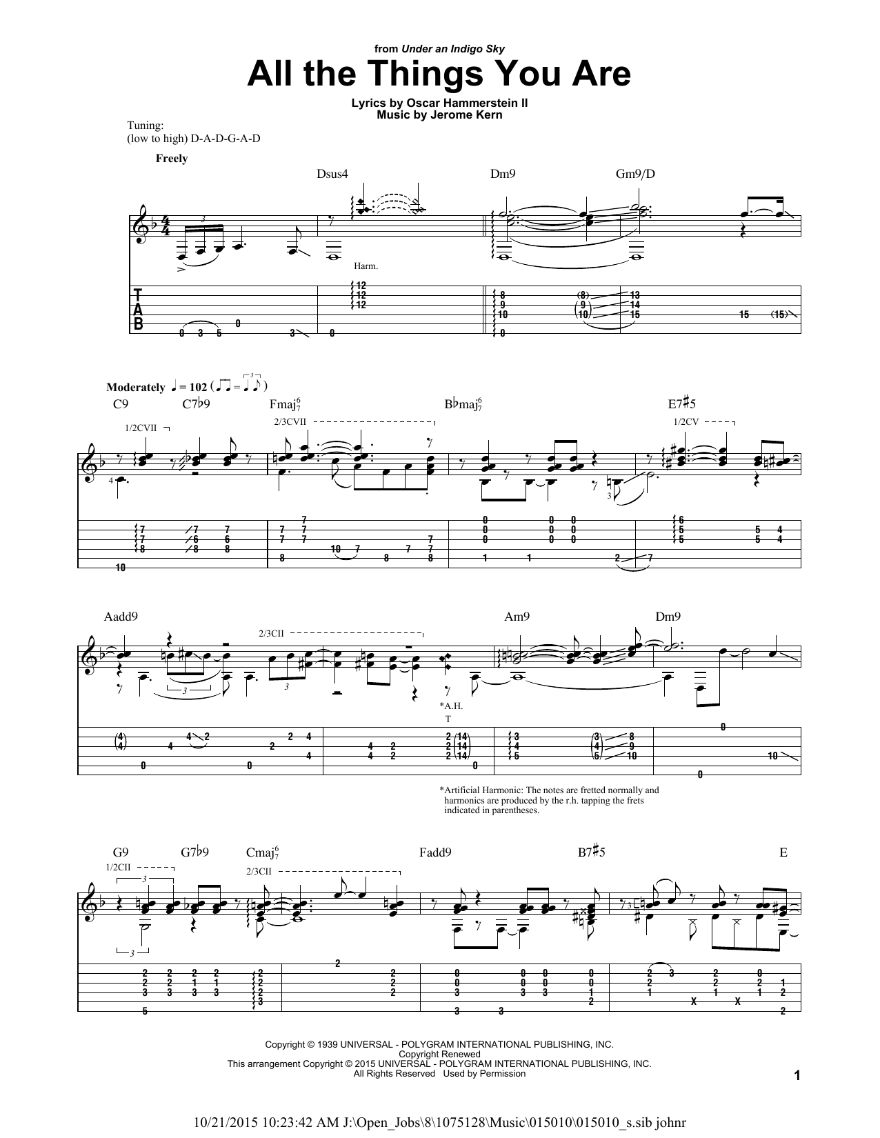 Laurence Juber All The Things You Are sheet music notes and chords arranged for Solo Guitar