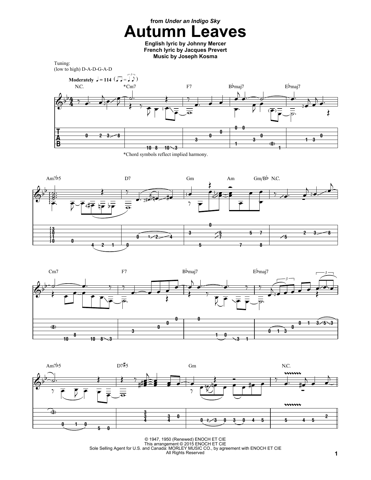 Laurence Juber Autumn Leaves sheet music notes and chords arranged for Solo Guitar